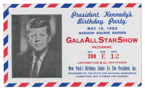 Lot #14 John F. Kennedy 1962 Madison Square Garden Birthday Ticket - Image 1