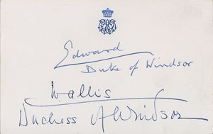 Lot #347 Duke and Duchess of Windsor - Image 1