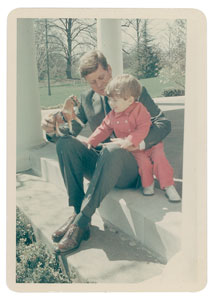 Lot #67 John F. Kennedy and Son 1963 Original Photograph by Cecil Stoughton - Image 1