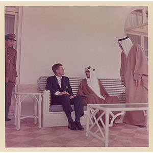 Lot #66 John F. Kennedy and King Saud 1962 Original Photograph by Cecil Stoughton - Image 1