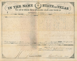 Lot #335  Texas: Elisha M. Pease - Image 1