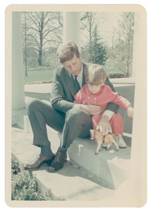Lot #68 John F. Kennedy and Son 1963 Original Photograph by Cecil Stoughton - Image 1