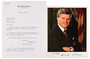 Lot #98 Ted Kennedy Signed Photograph and Typed Letter Signed - Image 1