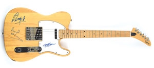 Lot #6053  Beatles: McCartney, Harrison, and Starr Signed Guitar - Image 1