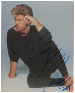 Lot #6354 George Michael Signed Photograph
