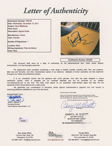 Lot #6101 Dave Matthews Signed Guitar - Image 3
