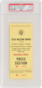 Lot #315 John F. Kennedy Texas Welcome Dinner Ticket - Image 1