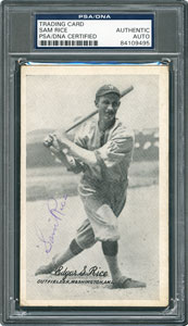 Lot #8397 Sam Rice 1921 Signed Exhibit Card -