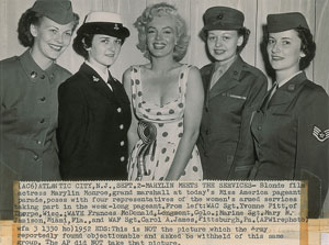 Lot #894 Marilyn Monroe and US Servicewomen - Image 1