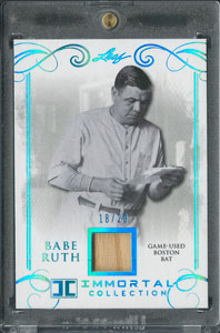 Lot #926  2017 Leaf Babe Ruth Immortals Game Used Bat Card (18/20) - Image 1