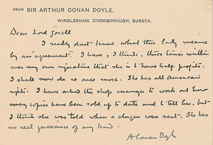 Lot #487 Arthur Conan Doyle
