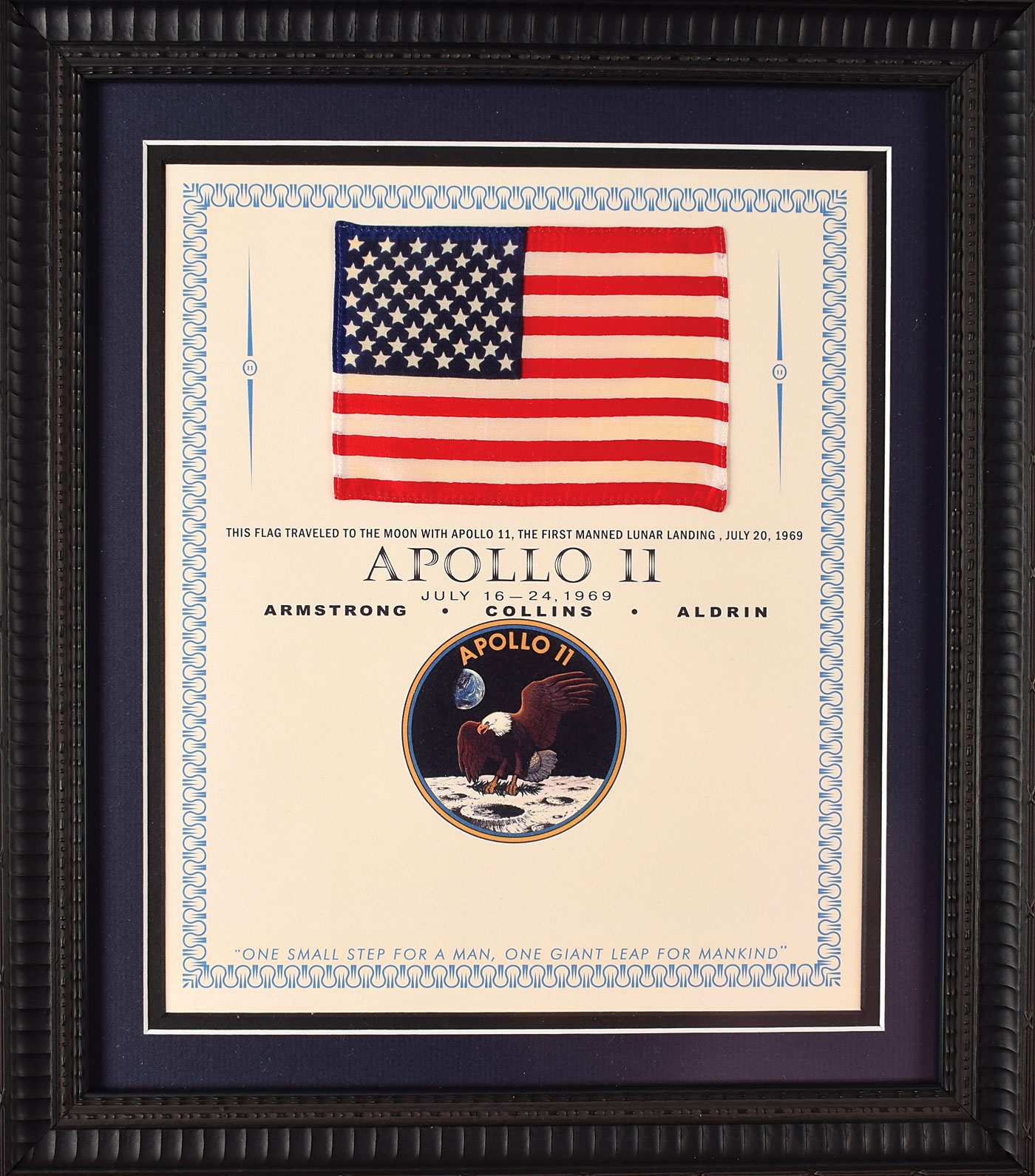 Lot #8185 Buzz Aldrin's Flown Apollo 11 American Flag