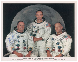 Lot #8232  Apollo 11 Signed Photograph
