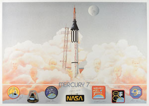Lot #8033  Mercury 7 Signed Print - Image 1