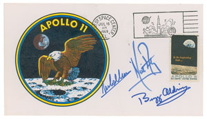 Lot #8183 Buzz Aldrin's Apollo 11 Crew-signed Type-3 Insurance Cover