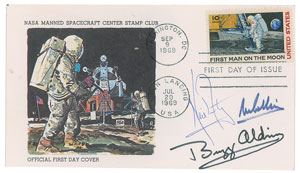 Lot #8195  Apollo 11 Crew-signed FDC with Richard Gordon Letter - Image 1