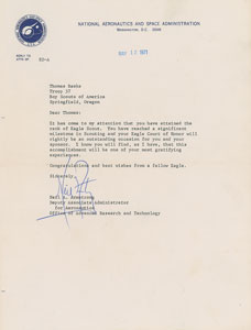 Lot #8270 Neil Armstrong Typed Letter Signed - Image 1