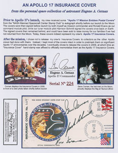 Lot #8352 Gene Cernan's Apollo 17 Anniversary Cover - Image 1