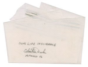 Lot #8334 Charlie Duke Signed Parachute Fabric - Image 1