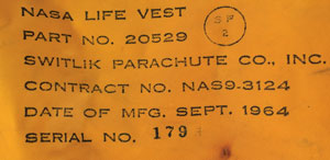 Lot #8083 Gus Grissom's Flown Gemini 3 Recovery Life Vest - Image 12
