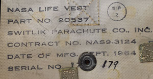 Lot #8083 Gus Grissom's Flown Gemini 3 Recovery Life Vest - Image 13