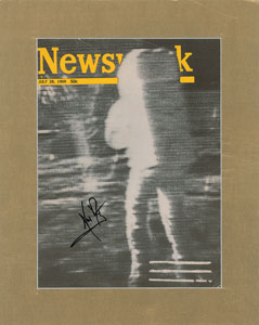 Lot #8257 Neil Armstrong Signed Magazine Cover