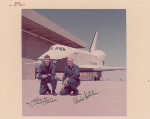 Lot #8520 Fred Haise and Gordon Fullerton Signed Photograph - Image 1