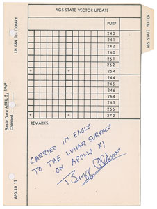 Lot #8184 Buzz Aldrin’s Apollo 11 Lunar Surface-Flown Checklist Page - Image 1