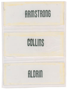 Lot #8193  Apollo 11 Crew Beta Cloth Name Tags