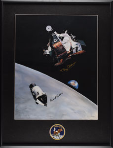 Lot #8169 Buzz Aldrin and Michael Collins Signed Lithograph