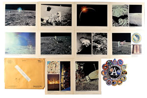 Lot #8407  Apollo 12 Photographs and Patch Display - Image 1