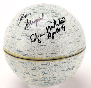 Lot #8316 Alan Shepard and Edgar Mitchell Signed Lunar Globe - Image 1