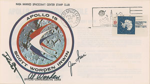 Lot #8317  Apollo 15 Crew-signed Insurance Cover - Image 1
