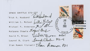 Lot #8541  STS-107 Signed Cover - Image 1