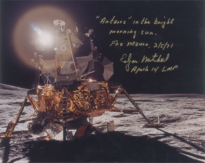 Lot #8452 Edgar Mitchell Signed Photograph - Image 1