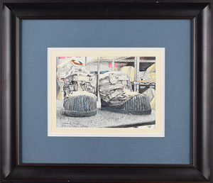 Lot #8549 Ron Woods Original Painting of Harrison Schmitt's Boots - Image 1