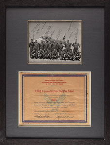 Lot #8153 Ed White's USAF Test Pilot Diploma and Class Photo