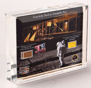 Lot #8191  Apollo 11 and Wright Flyer Artifact Display - Image 3