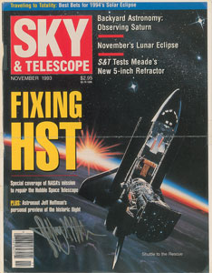 Lot #2574 Jeff Hoffman's STS-61 Flown Sky and Telescope Magazine Cover - Image 1