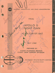 Lot #8255 Neil Armstrong Signed Apollo 11 Flight Plan - Image 1