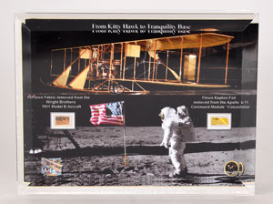 Lot #8395  Apollo 11 and Wright Flyer Artifact