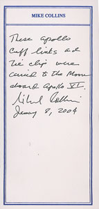Lot #8288 Michael Collins's Apollo 11 Flown Tie Clip and Cufflinks - Image 6
