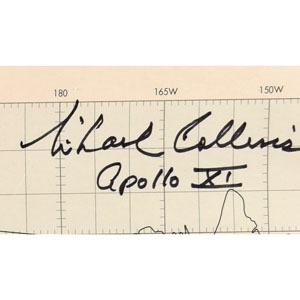 Lot #8284 Michael Collins Signed Apollo 11 Earth Orbit Chart - Image 2