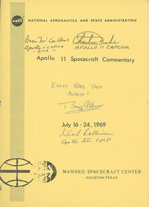 Lot #8276  Astronaut Signed Apollo 11 Commentary