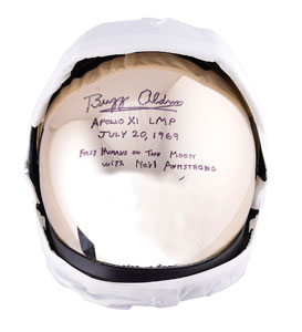 Lot #8178 Buzz Aldrin Signed Replica Apollo Helmet