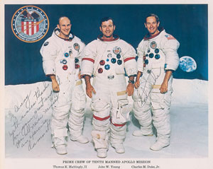 Lot #8463  Apollo 16 Pair of Signed Photographs - Image 2