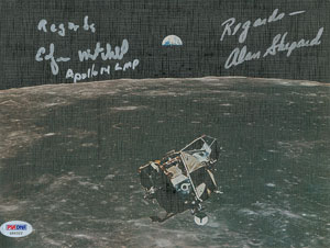 Lot #8454 Alan Shepard and Edgar Mitchell Signed Photograph - Image 1