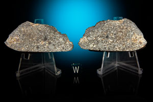 Lot #8018  NWA 869 Chondrite Meteorite Matched Pair - Image 1