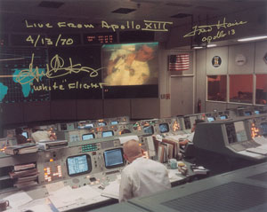 Lot #8432 Fred Haise and Gene Kranz Signed Photograph - Image 1