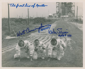 Lot #8359 Wally Schirra and Walt Cunningham Signed Photograph - Image 1
